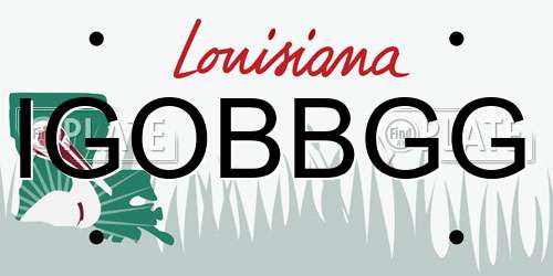 IGOBBGG Louisiana License Plate