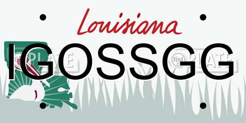 IGOSSGG Louisiana License Plate