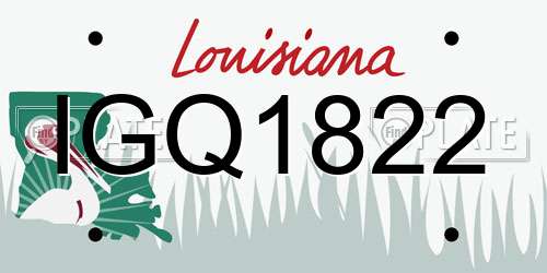 IGQ1822 Louisiana License Plate