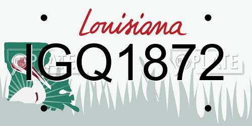 IGQ1872 Louisiana License Plate