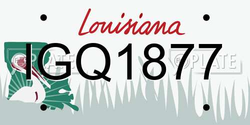 IGQ1877 Louisiana License Plate