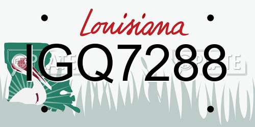 IGQ7288 Louisiana License Plate