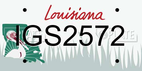 IGS2572 Louisiana License Plate