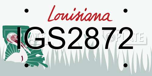 IGS2872 Louisiana License Plate
