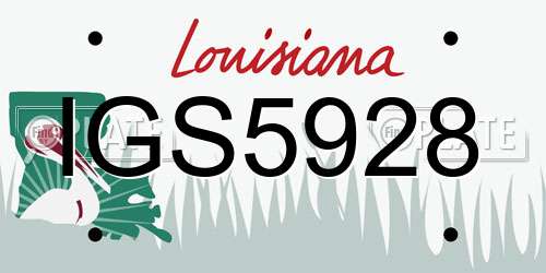 IGS5928 Louisiana License Plate