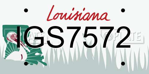 IGS7572 Louisiana License Plate