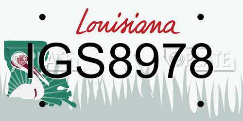IGS8978 Louisiana License Plate