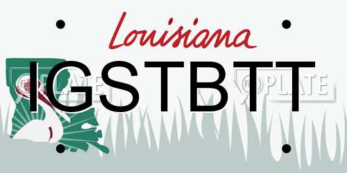 IGSTBTT Louisiana License Plate