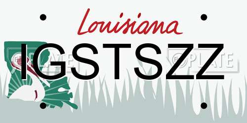 IGSTSZZ Louisiana License Plate