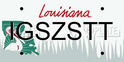 IGSZSTT Louisiana License Plate