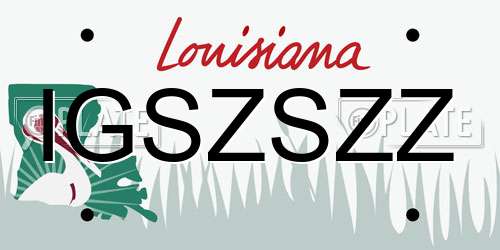 IGSZSZZ Louisiana License Plate