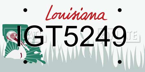 IGT5249 Louisiana License Plate