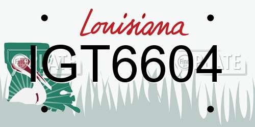 IGT6604 Louisiana License Plate