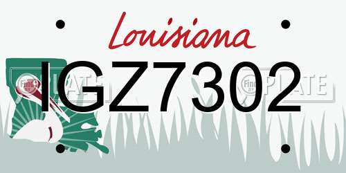 IGZ7302 Louisiana License Plate