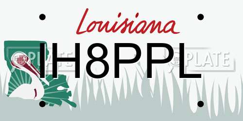 IH8PPL Louisiana License Plate