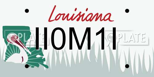 II0M1I Louisiana License Plate