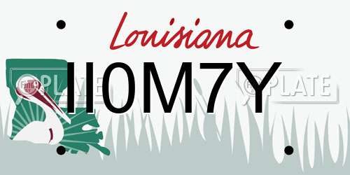II0M7Y Louisiana License Plate