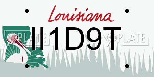 II1D9T Louisiana License Plate