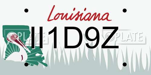 II1D9Z Louisiana License Plate
