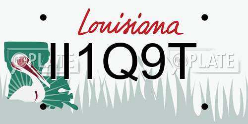 II1Q9T Louisiana License Plate