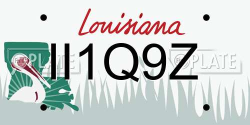 II1Q9Z Louisiana License Plate