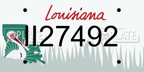 II27492 Louisiana License Plate
