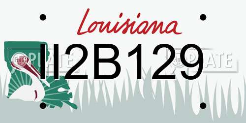 II2B129 Louisiana License Plate