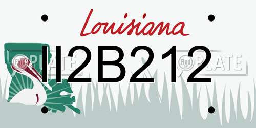 II2B212 Louisiana License Plate