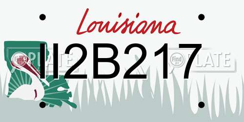 II2B217 Louisiana License Plate