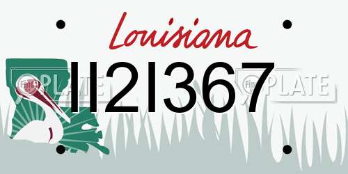 II2I367 Louisiana License Plate