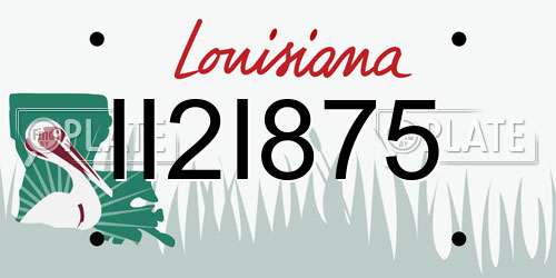 II2I875 Louisiana License Plate