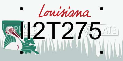 II2T275 Louisiana License Plate