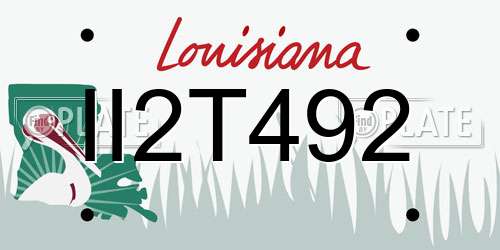 II2T492 Louisiana License Plate