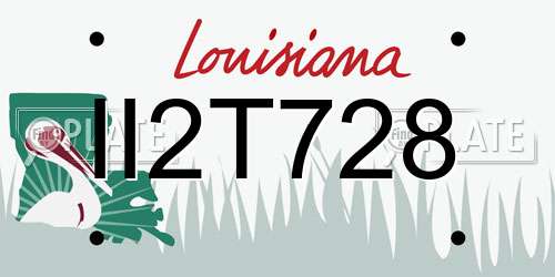 II2T728 Louisiana License Plate