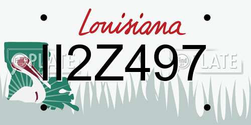 II2Z497 Louisiana License Plate