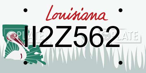 II2Z562 Louisiana License Plate