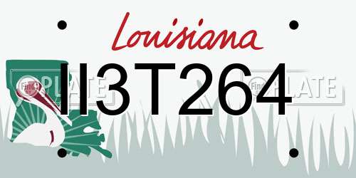 II3T264 Louisiana License Plate