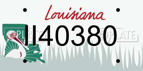 II40380 Louisiana License Plate