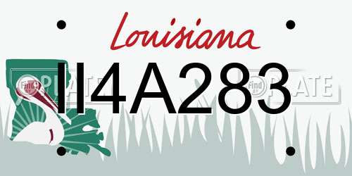 II4A283 Louisiana License Plate