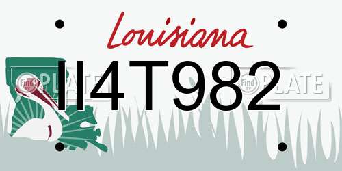 II4T982 Louisiana License Plate