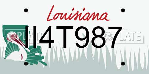 II4T987 Louisiana License Plate