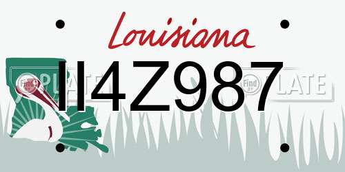 II4Z987 Louisiana License Plate
