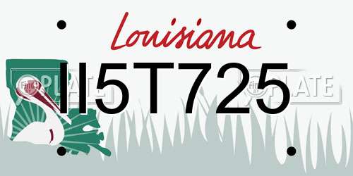 II5T725 Louisiana License Plate