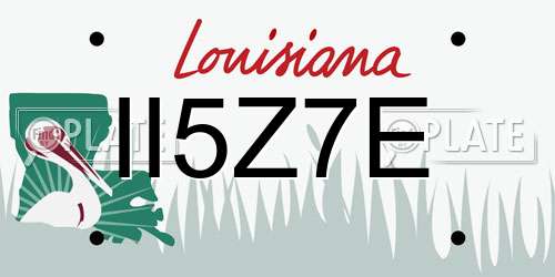 II5Z7E Louisiana License Plate