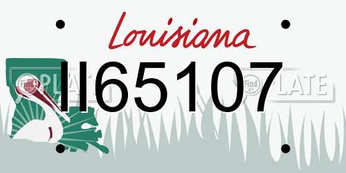 II65107 Louisiana License Plate