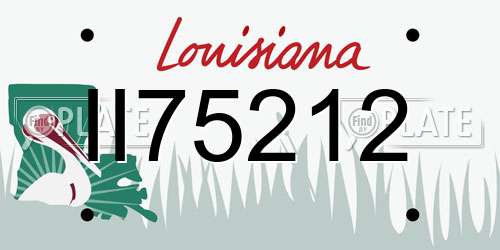 II75212 Louisiana License Plate