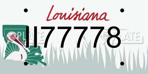 II77778 Louisiana License Plate