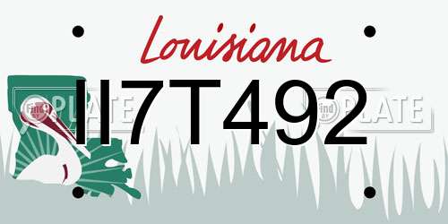 II7T492 Louisiana License Plate