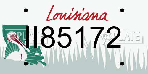 II85172 Louisiana License Plate