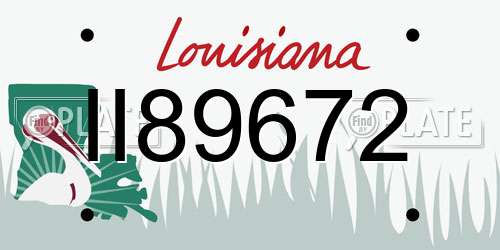 II89672 Louisiana License Plate